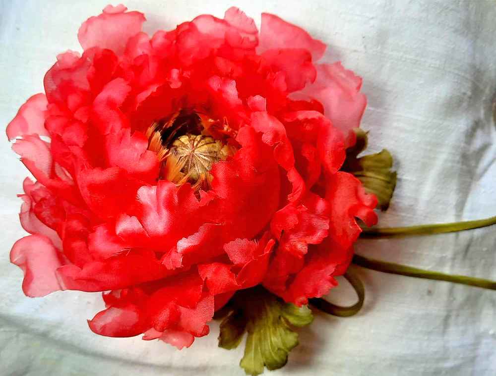 Papavero in seta artigianale accessorio moda