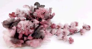 Composizione fiori vintage seta dipinta a mano artigianale