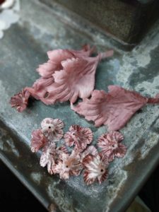 Foglie di seta stampate