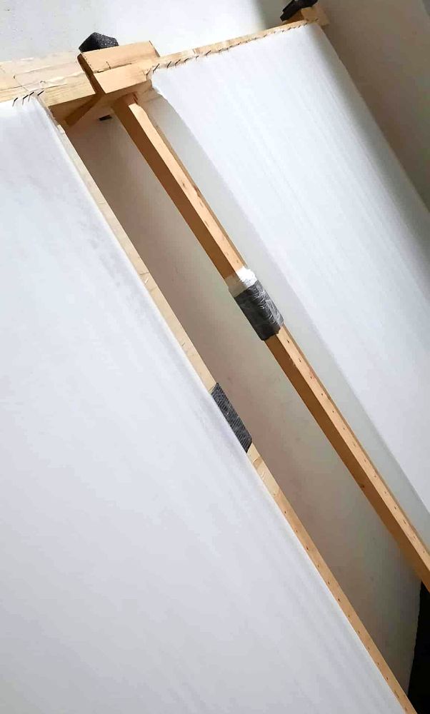 Appretto tessuto organza seta telai