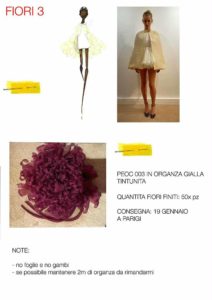 Bozzetti ordine fiori haute couture