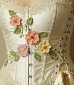 Fiori crochet irlandese ramage applicazioni per abiti e corsetti