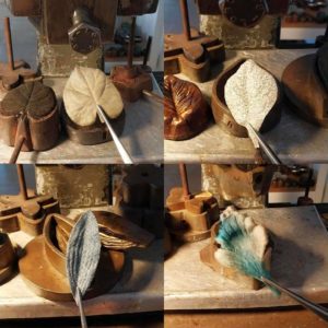 Modellazione 3D foglie in seta denim lurex