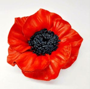 Papavero in pelle accessori floreali scarpe