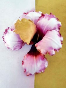 Petali artigianali velluto dipinti fiore Hibiscus