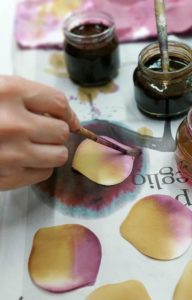 Petali seta pura vintage dipinti sfumati