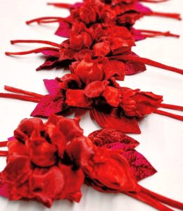 Produzione Tralci di gardenia in velluto ready-to-wear 2024