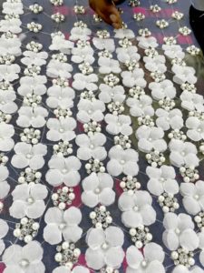 Ricamo corolle seta ortensia idrangea broderie haute couture