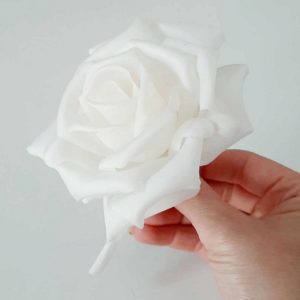 Rosa in tessuto doppia organza di seta accessorio bride