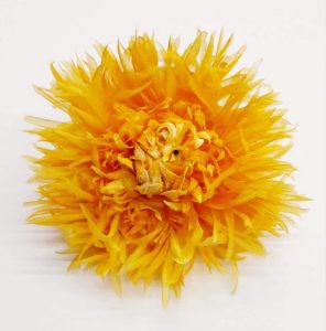 Spilla dalia in seta pura e velluto haute couture