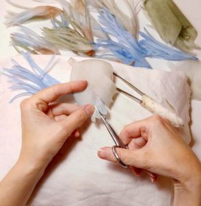 Composizione di petali in seta pura